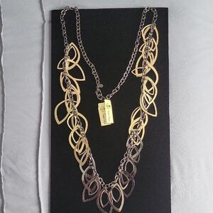 Premier Designs Jewelry "Autymn" Gold and Black Plated Necklace